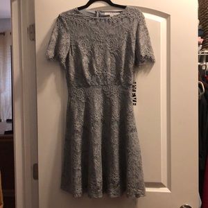 NWT lace boutique dress grayish slate